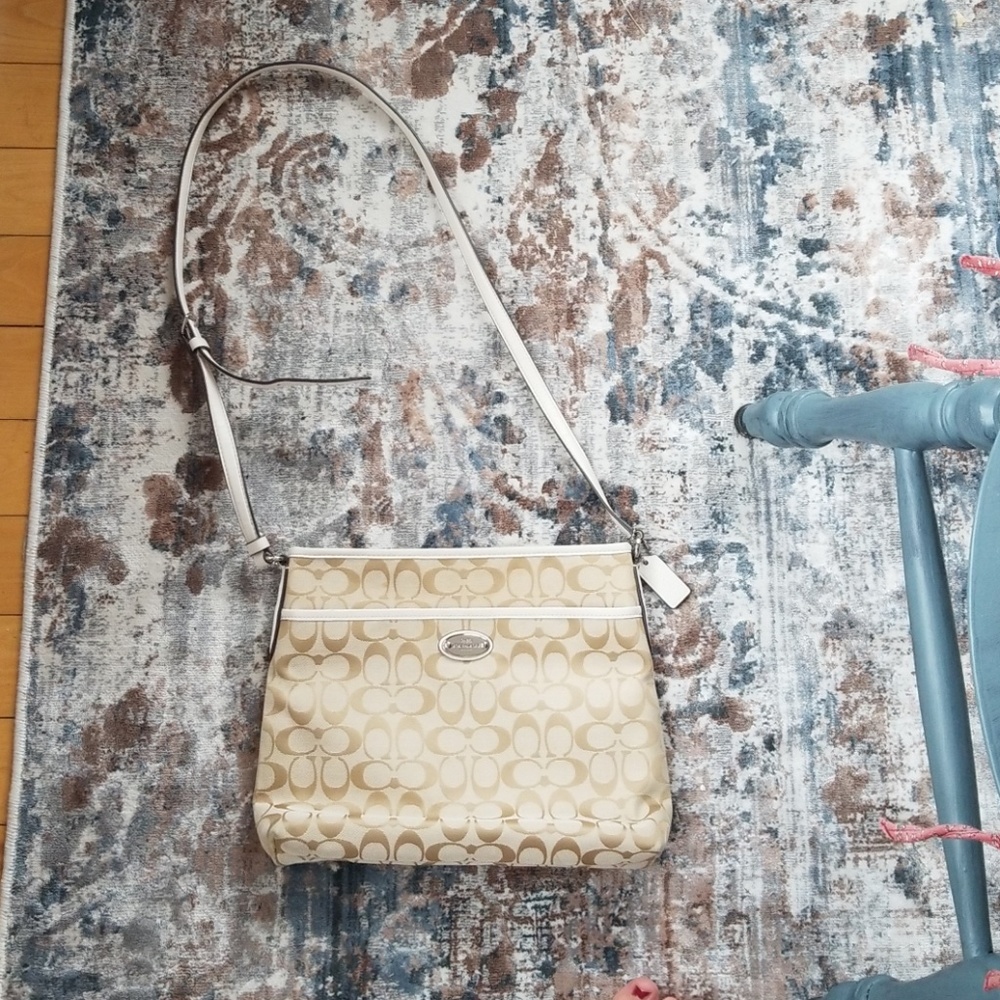 Nude coach crossbody purse